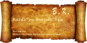 Balázs Kornélia névjegykártya